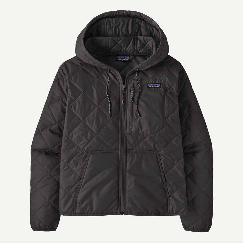 Patagonia Women’s Black diamond Quilted Bomber Hoodie Zip-up